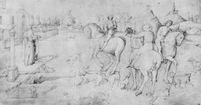 The three dead men and the three living men, from Jacopo Bellini